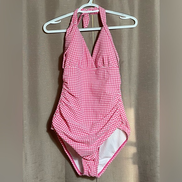 Draper James Other - NWOT Draper James Pink and White Gingham One Piece XL Swimsuit Pink & White